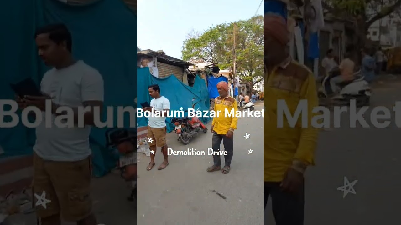 Bolarum Bazar Demolition drive #bolarum #alwal #demolition #hydra #jcb #hyderabad #viral #suchitra