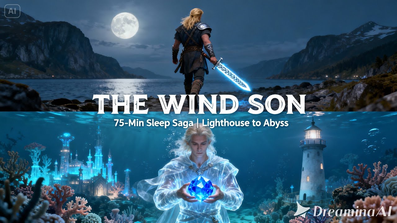 The Wind Son – 75-Min Nordic Sleep Saga | Shadowless Lighthouse, Ice City & the Sea That Breathes