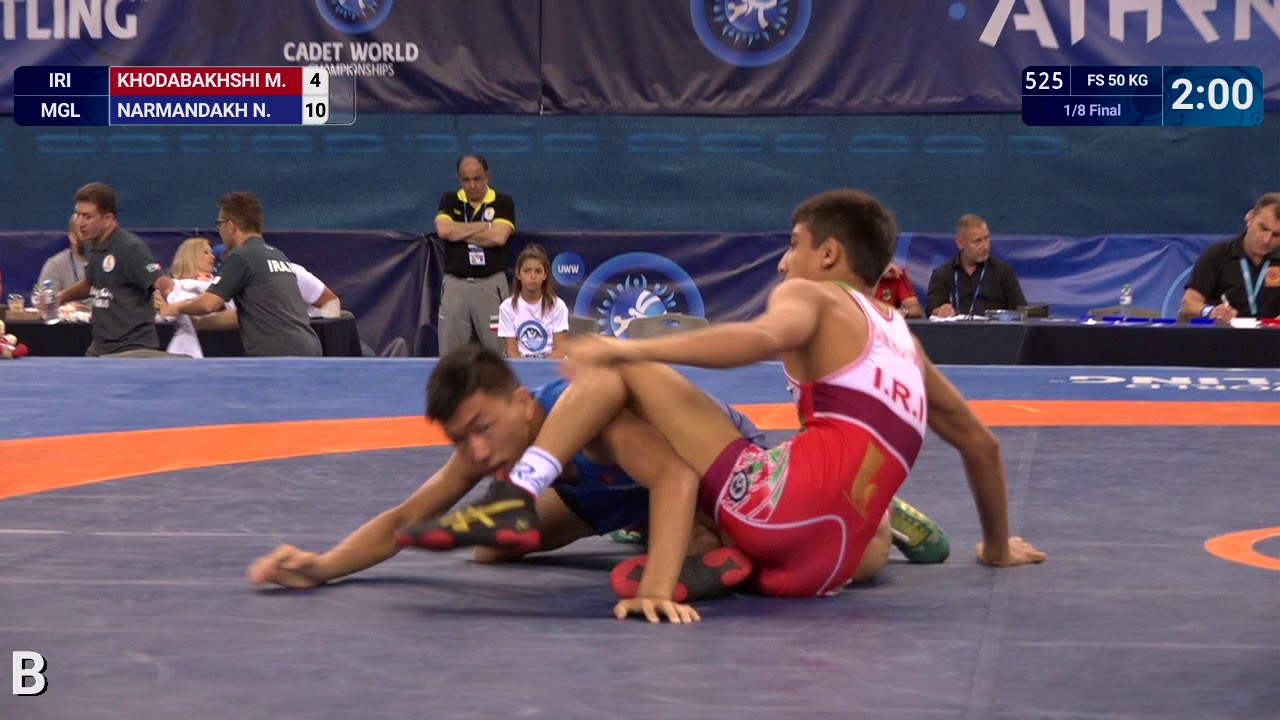 1/8 FS - 50 kg: N. NARMANDAKH (MGL) df. M. KHODABAKHSHI (IRI) by VPO1, 14-12