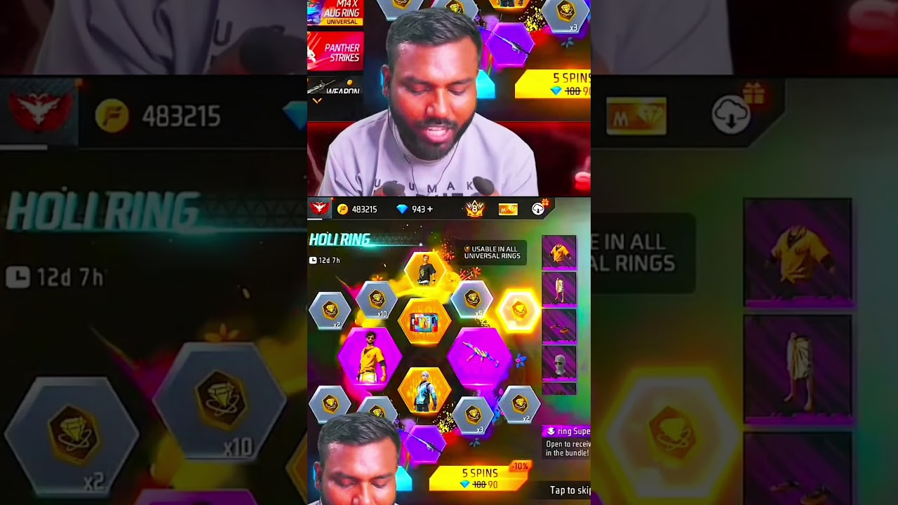 HOLI RING EVENT SPIN 💥  #shorts #ffshorts #ffshortstamil