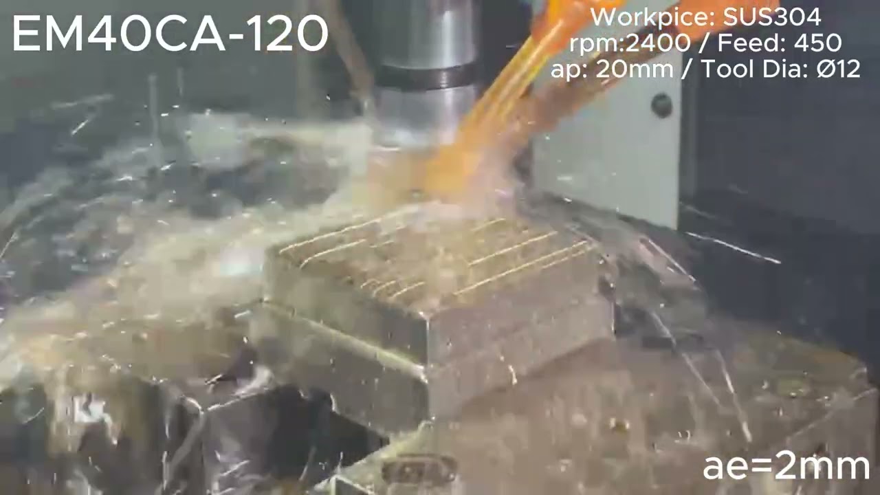 EM40CA-120 (3F UD & UL with Dual Flute End Mills for SUS) long #cnc  #cncmachine  #endmill  #carbide