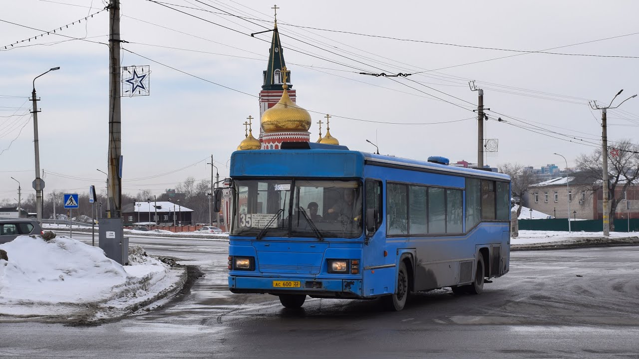 Автобус Scania MaxCi CN113CLL (АС 600 22). Покатушки по Барнаулу. Звук двигателя Scania DC11.