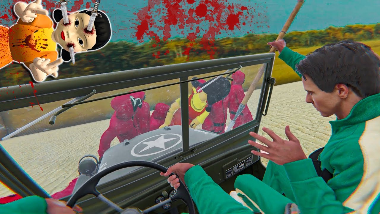 Cu MASINA in SQUID GAME, CALCAM TOTI GARDIENII!