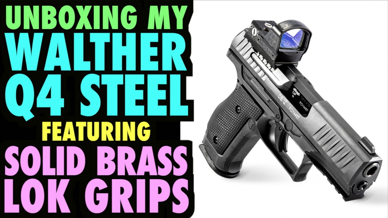 WALTHER Q4 SF with Solid Brass LOK Grips! (Unboxing & Install)