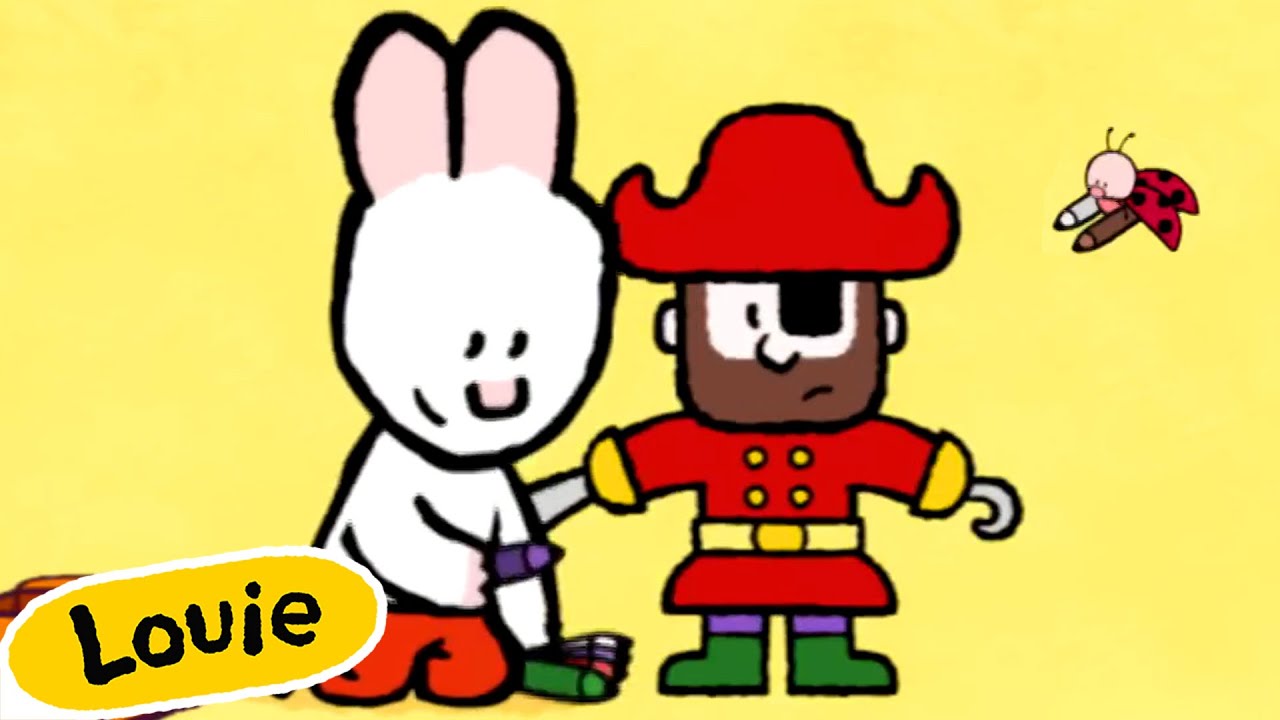 Louie, desenhe me 🎨 ✐ Louie, desenhe um pirata para mim | Desenho animado para crianças