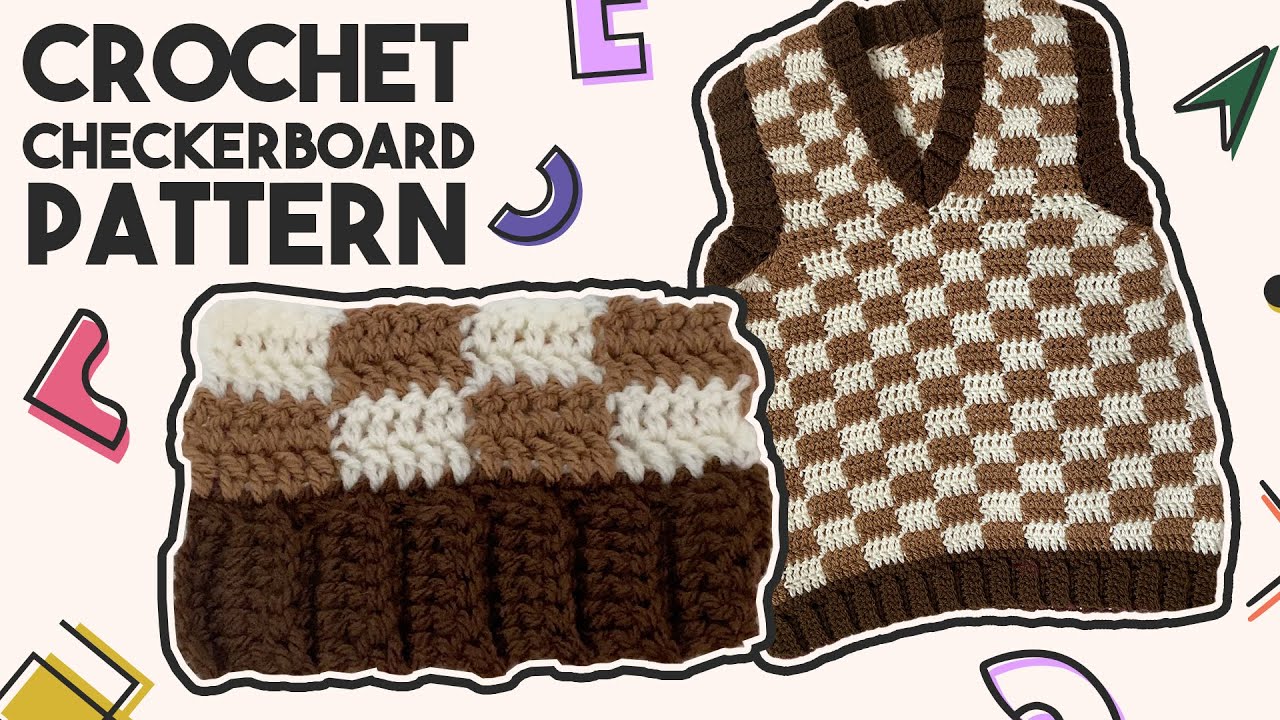 Crochet Checkerboard Pattern Like a Pro (no tangled yarn!) + Double Crochet Decreases