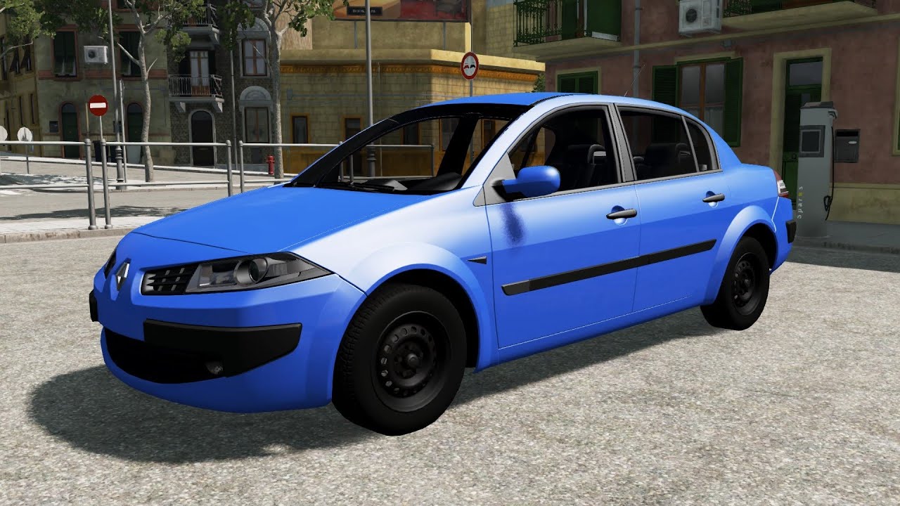 BeamNG.drive - Renault Megane Sedan 2006 - Car Show Test Drive Crash . 4K 60fps.