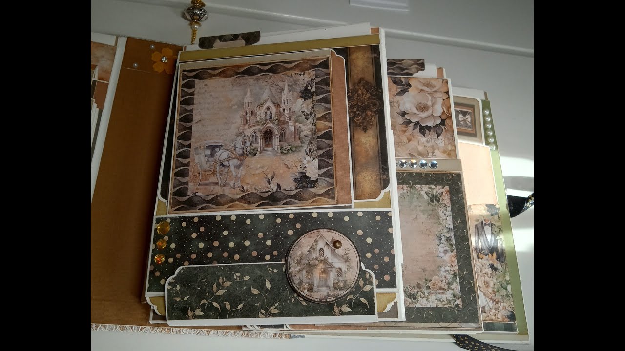 Tuto #7b de 12 | Album Pour Parents des Mariés (Débutant) | Dessus de la Page 5 | Scrapbooking