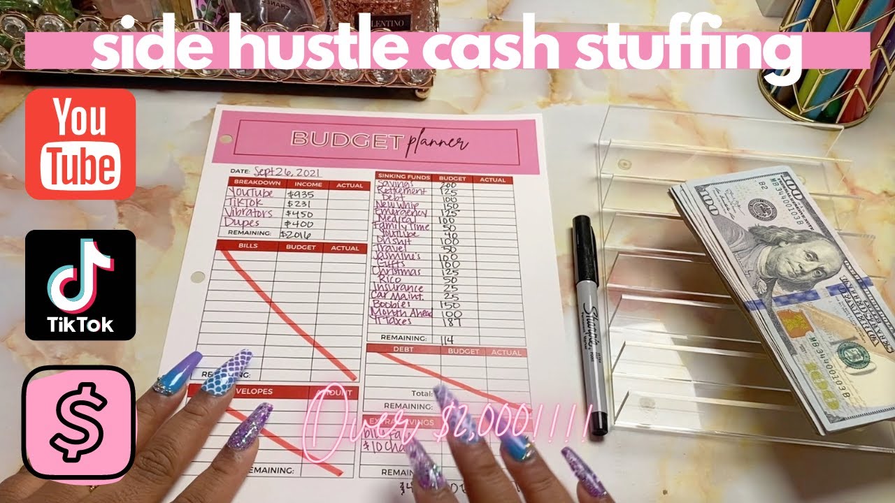 Cash Envelope Stuffing + Side Hustle | Sept 2021|  OhmyfroBudgets