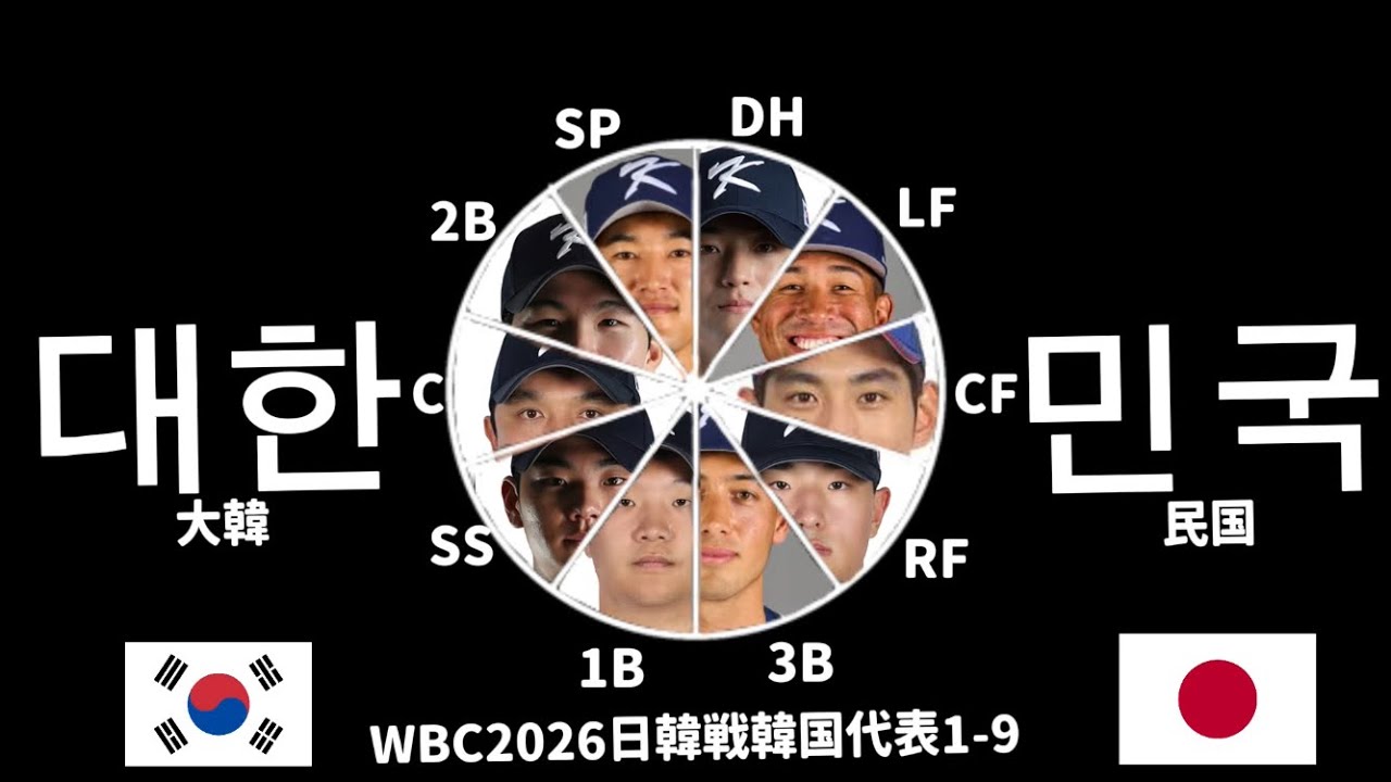 【和訳】WBC2026日韓戦韓国代表で1-9+α