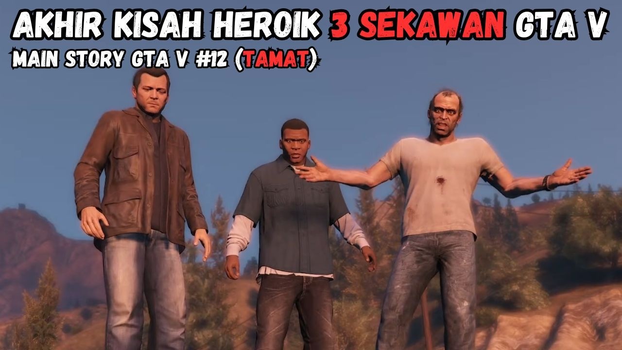 ENDING TERBAIK GTA V !! MICHAEL, TREVOR & FRANKLIN BERSATU HANCURKAN SEMUA MUSUH - GTA V Enhanced