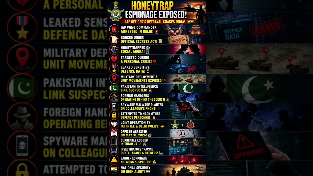 IAF Wing Commander Arrested: Honeytrap Espionage Network Exposed #viralshorts #espionage #iaf
