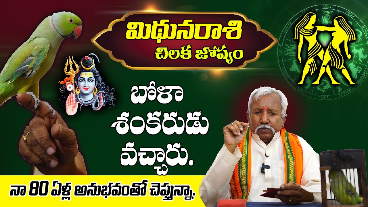 చిలకజోష్యం🦜🦜మిథునరాశి వారికి బోళా శంకరుడు వచ్చారు Mithuna rasi Chilaka Jyothisham ugadi