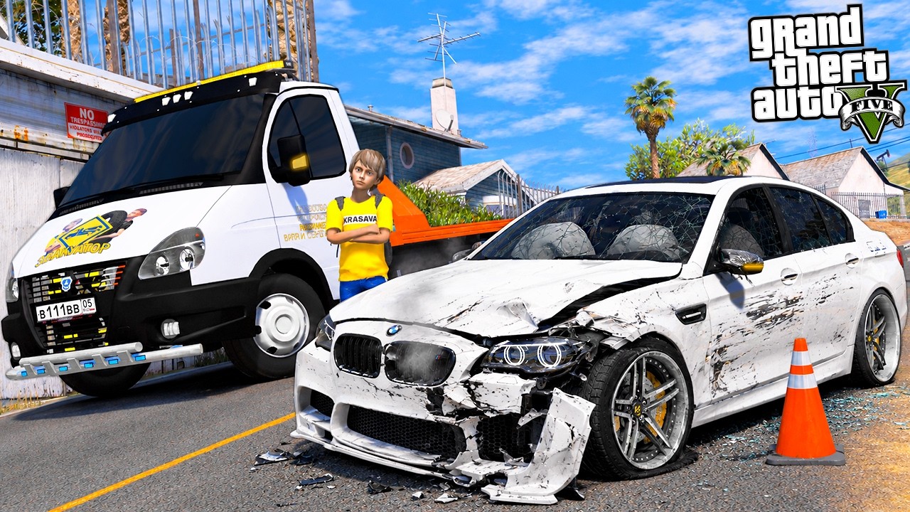 ОПЕРСКАЯ ЕЗДА В GTA 5 - КУПИЛ РАЗБИТУЮ BMW M5 F10 ПО НИЗУ РЫНКА! САМАЯ ДЕШЕВАЯ БМВ М5 В МИРЕ! 🌊ВОТЕР