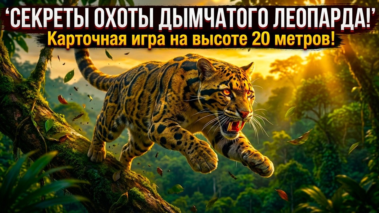 Секреты охоты дымчатого леопарда: Карточная игра на высоте 20 метров!