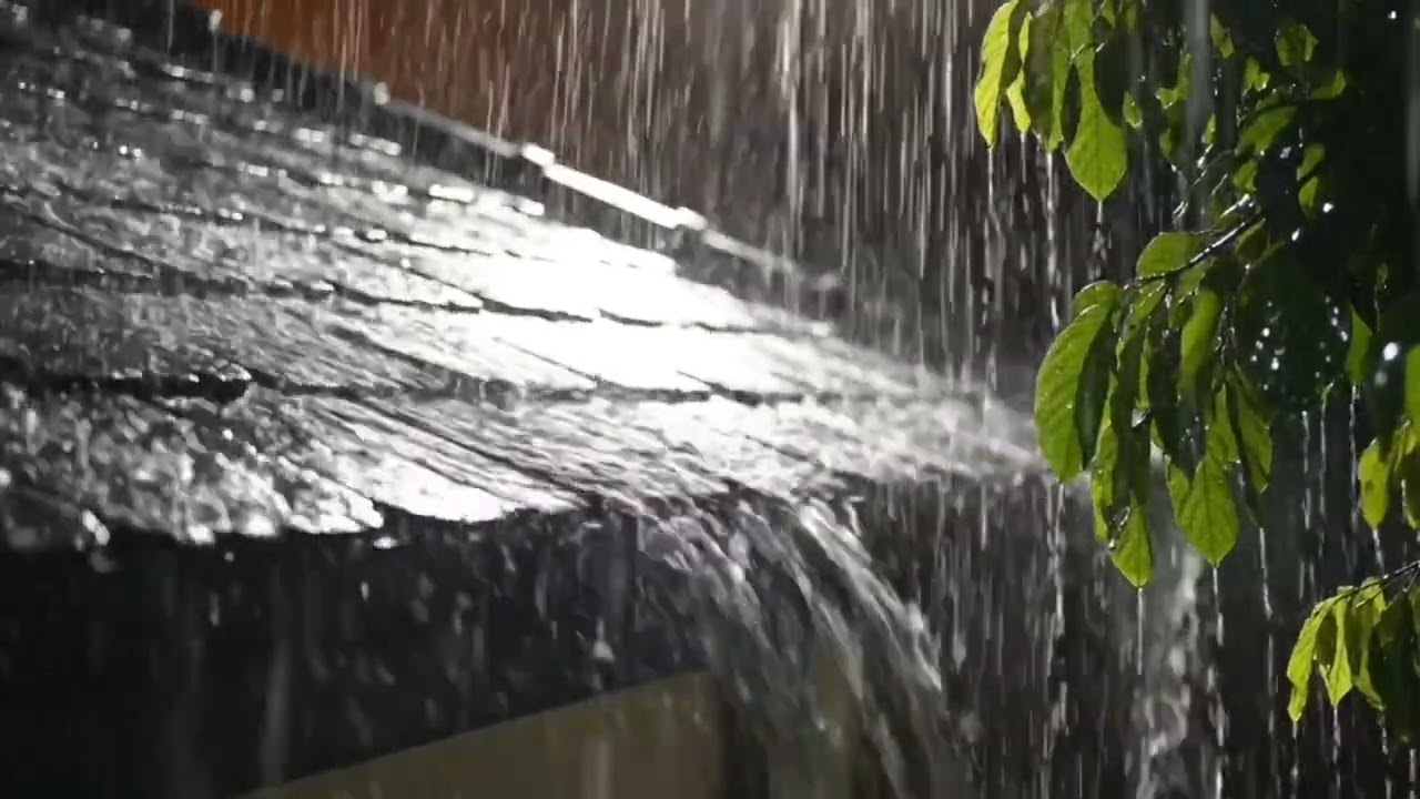 Strong Heavy Rain and Thunder on Tin Roof – Sleep & Relax