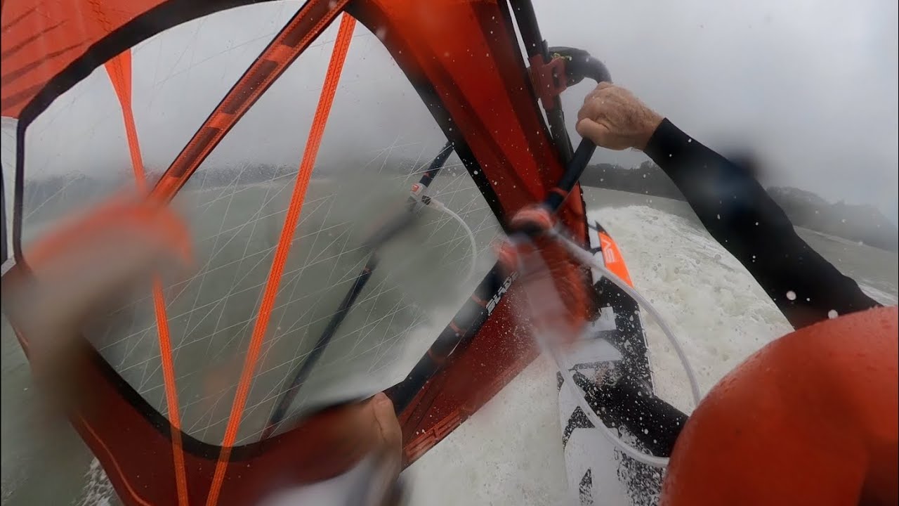 Windsurfing Hatfields Beach Auckland NZ 200126. Severne Pyro87, Blade 4.2
