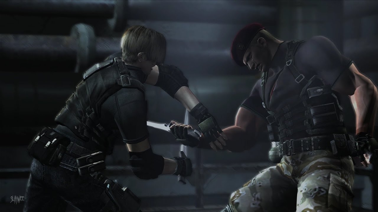 Leon vs Krauser Knife Scene - Resident Evil 4 (2005)
