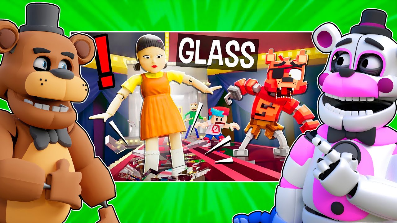 Freddy and Funtime Freddy REACT to Zamination SQUID GAME GLASS BRIDGE Animation