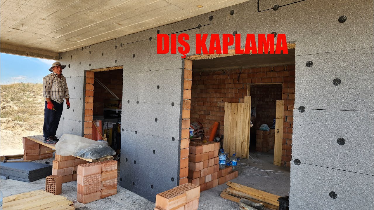 YENİ EVİMİZİN DIŞ KAPLAMASI DEVAM EDİYOR ÇOK GÜZEL OLUYOR