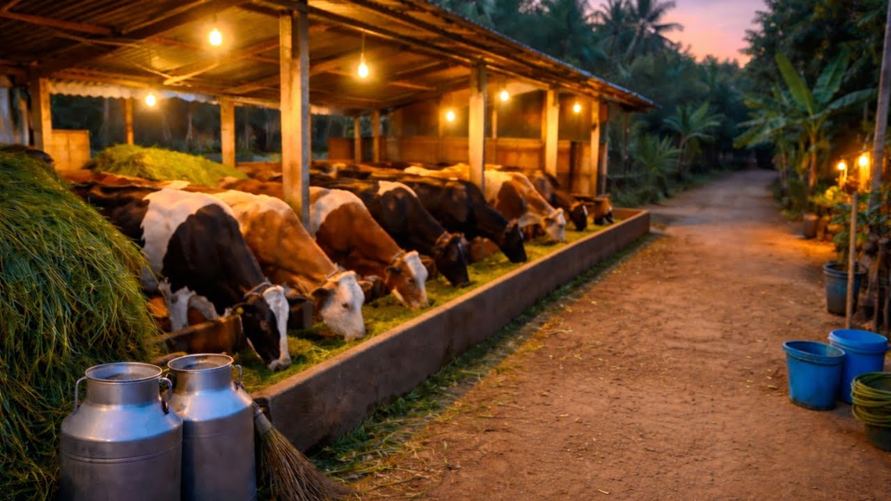 மாலை நேரத்தில் என் பசு பண்ணையில் என்ன நடக்கிறது? 🐄🌇