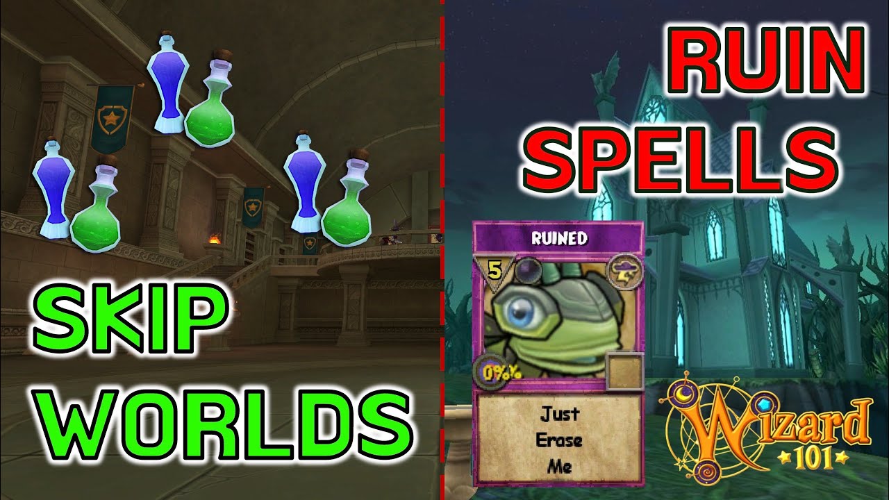 Wizard101 - Skipping Worlds & RUINING Spells!