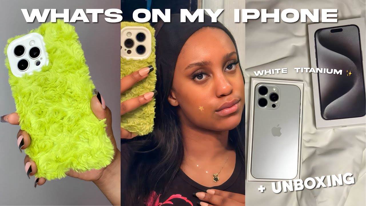 whats on my iphone 15 pro max 2023 | unboxing + setup (white titanium)