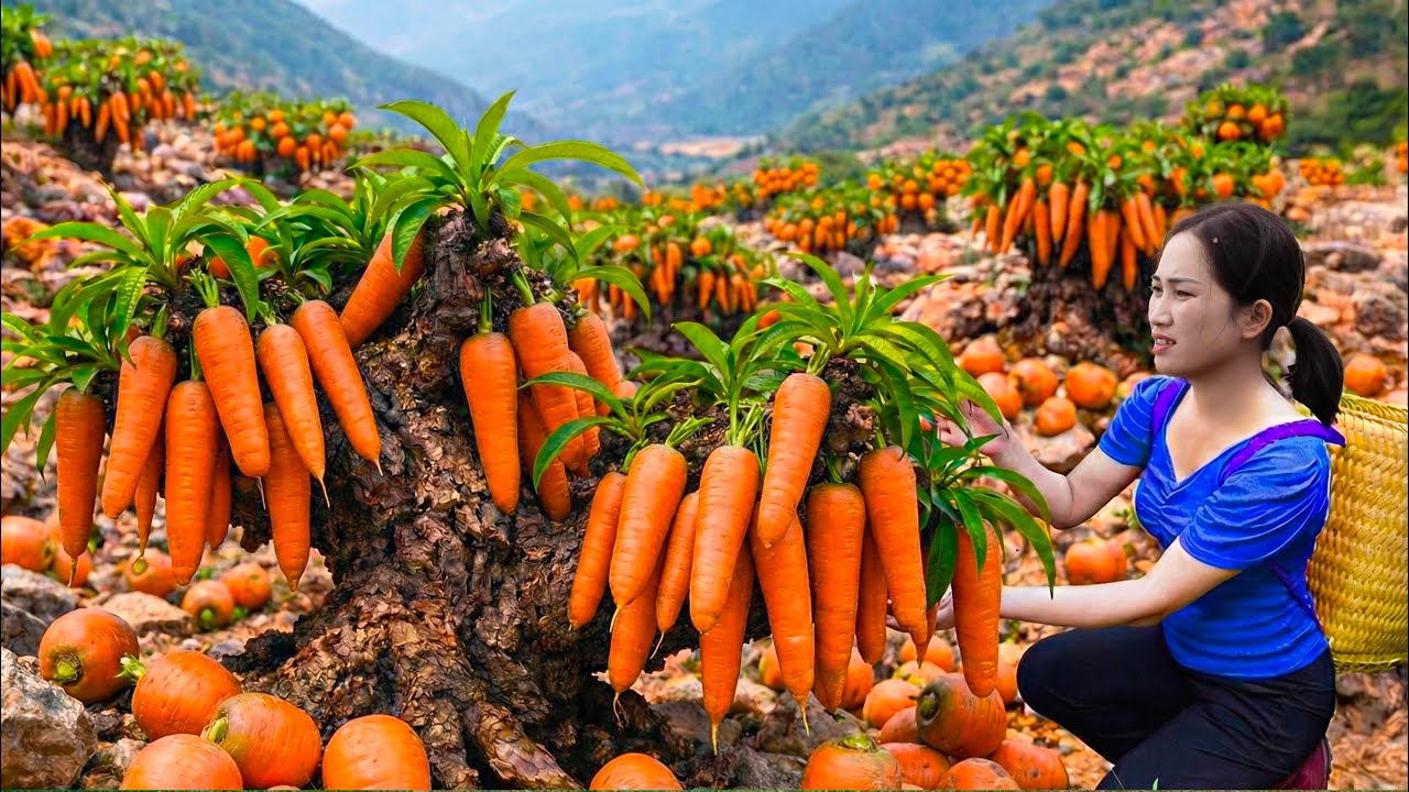 Harvesting RARE Mountain Carrots to Sell | Customers were surprised by the rarity of this fruit.