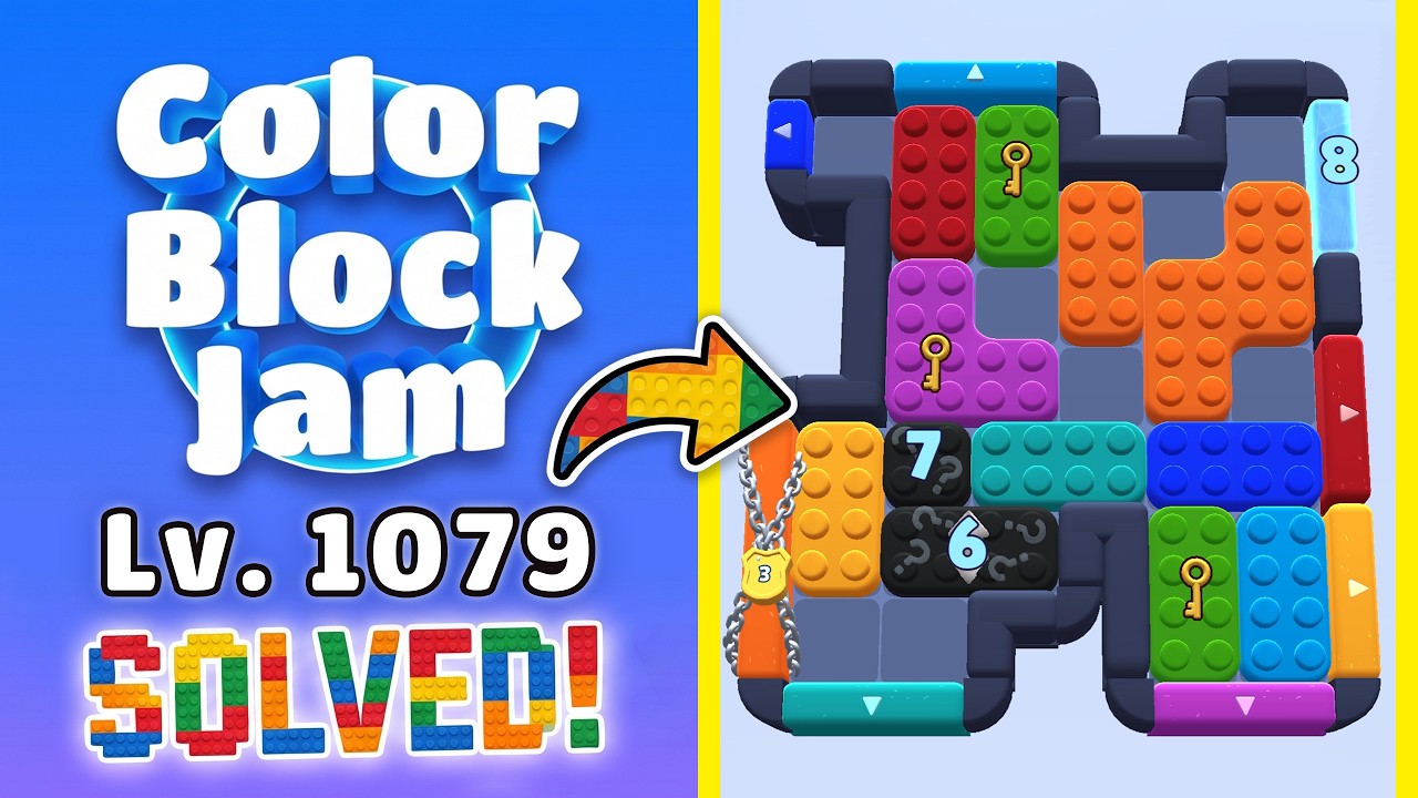 Color Block Jam Level 1078 (1079) | Every Puzzle Solved! 🎯