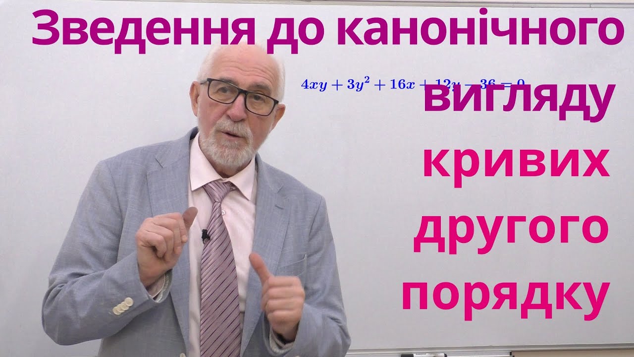 АГ11. Приклади зведення до канонічного вигляду загального рівняння кривої 2-го порядку.