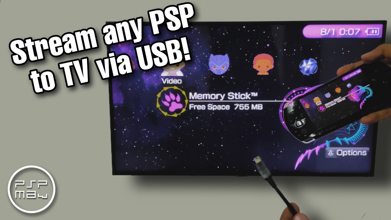 How to stream any PSP to TV using just a USB cable !