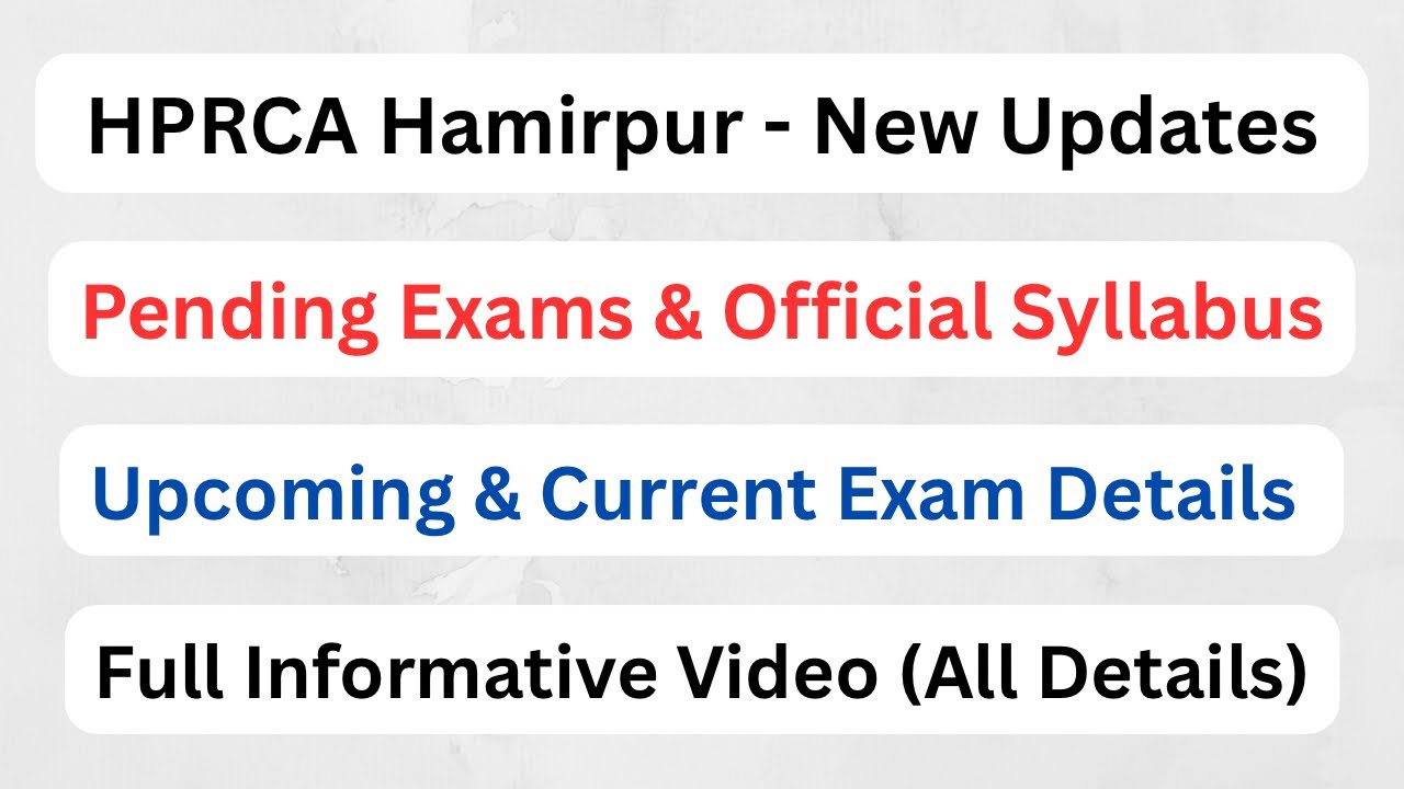 HPRCA - Pending Exams, New Syllabus || Upcoming & Current Exams || Let&rsquo;s Study ||