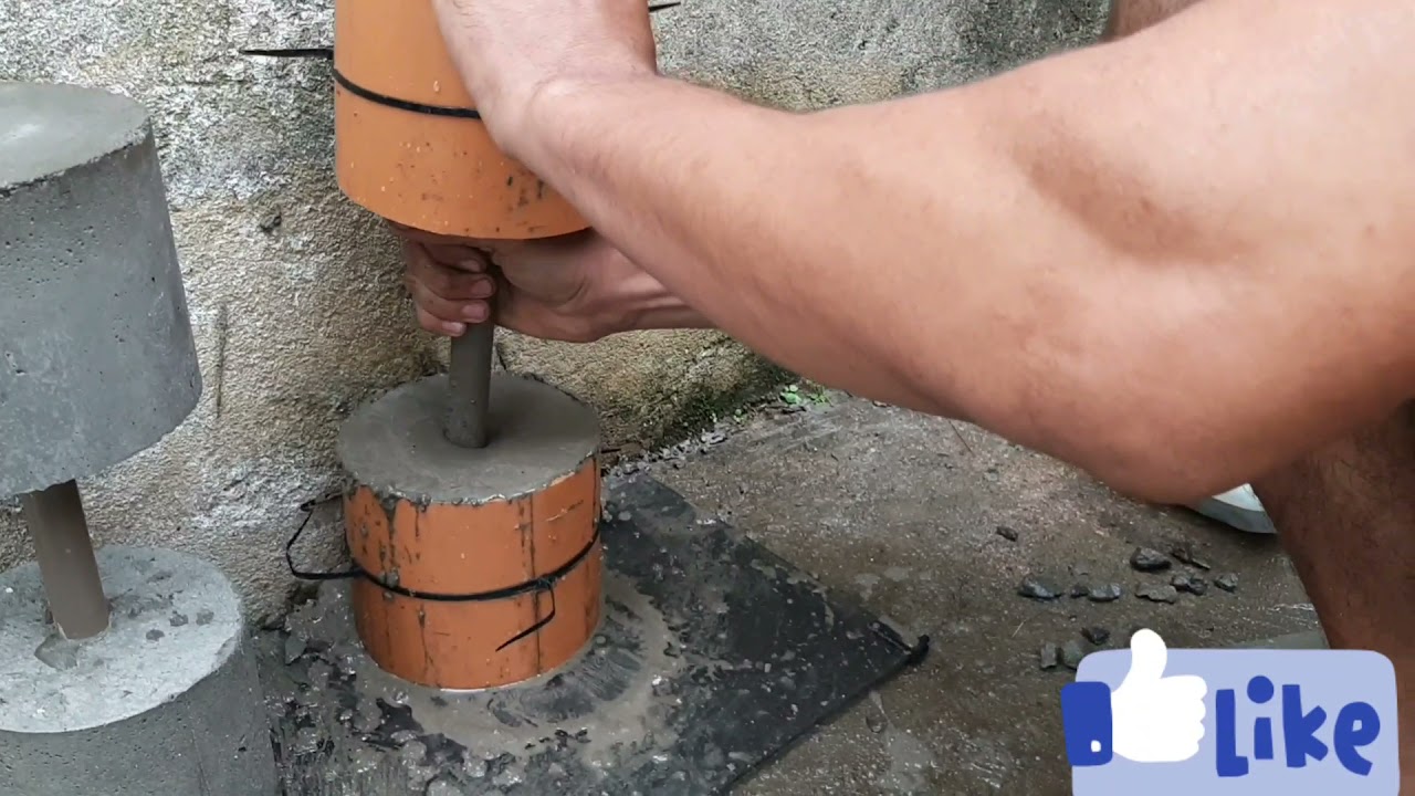 como fazer halteres de cimento