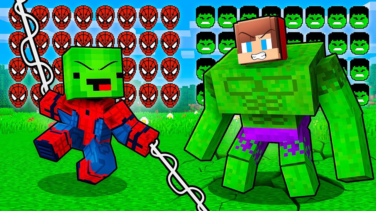 How Mikey and JJ Became Spiderman and Hulk in Minecraft? - Maizen