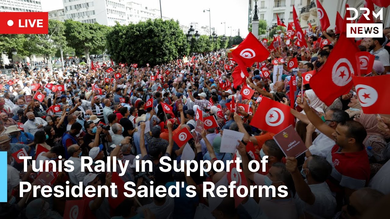 LIVE: Pro-Government Rally in Tunis Supporting President Kais Saied's Policies | AC1G