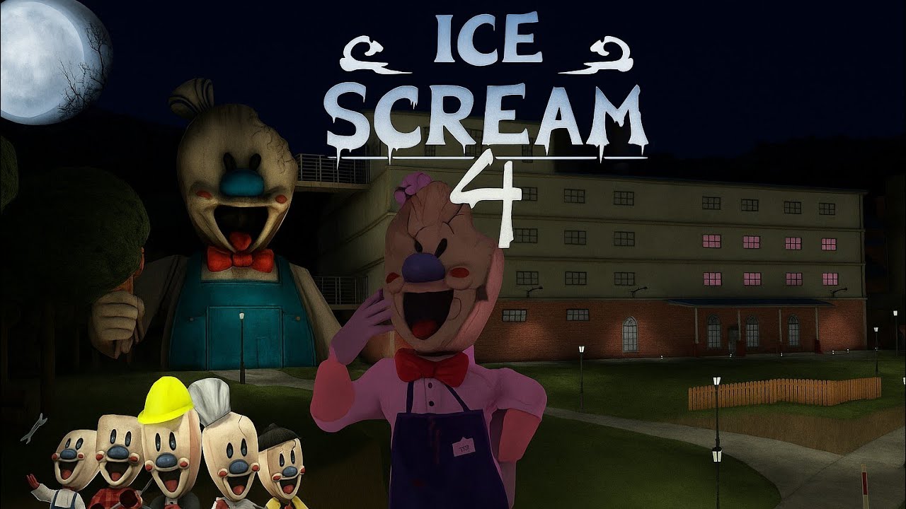 ESCAPING FROM THE HORROR FACTORY | ICE CREAM 4