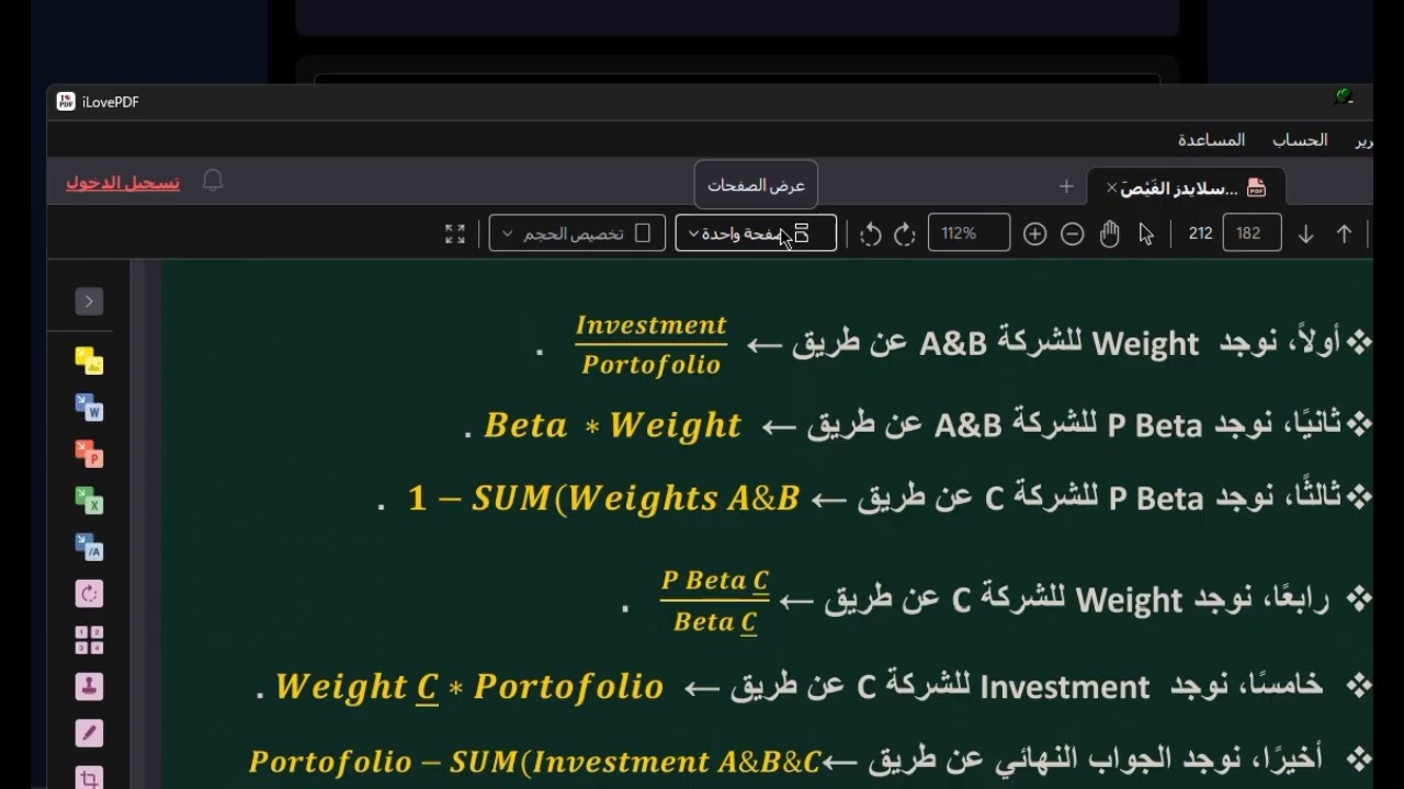 8.1 Portfolio Investment in Risk free Asset