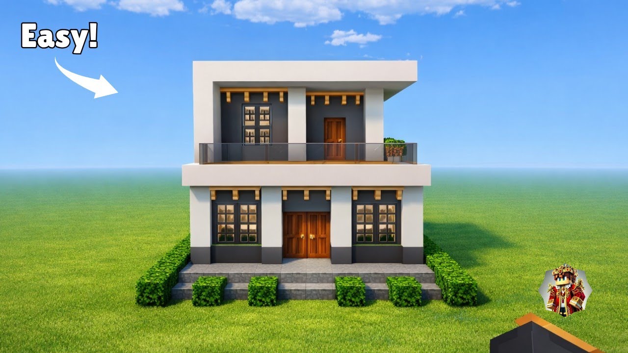 ⚒️How to Build a Starter Modern House Tutorial [Easy Build 🏠]