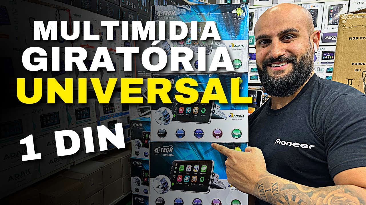MULTIMÍDIA GIRATÓRIA UNIVERSAL PADRÃO 1 DIN | REI DAS MULTIMIDIAS