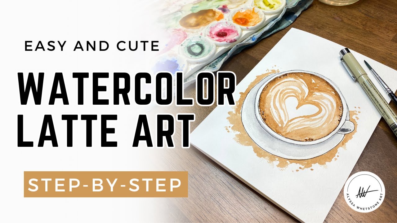 Урок по рисованию сердца на латте с акварелью &mdash; простая открытка ко Дню святого Валентина