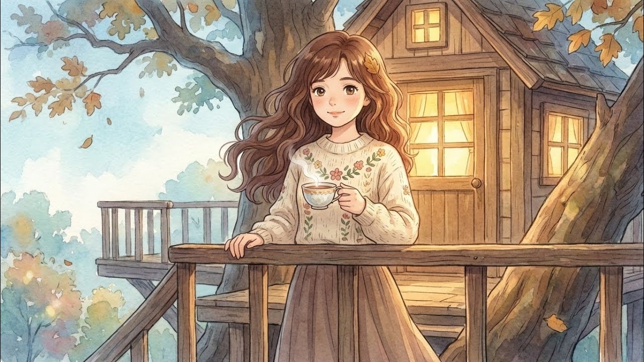 The Soft Solitude of a Treehouse Home, Where Memories Slowly Warm the Heart 🍂 | Ghibli style video.