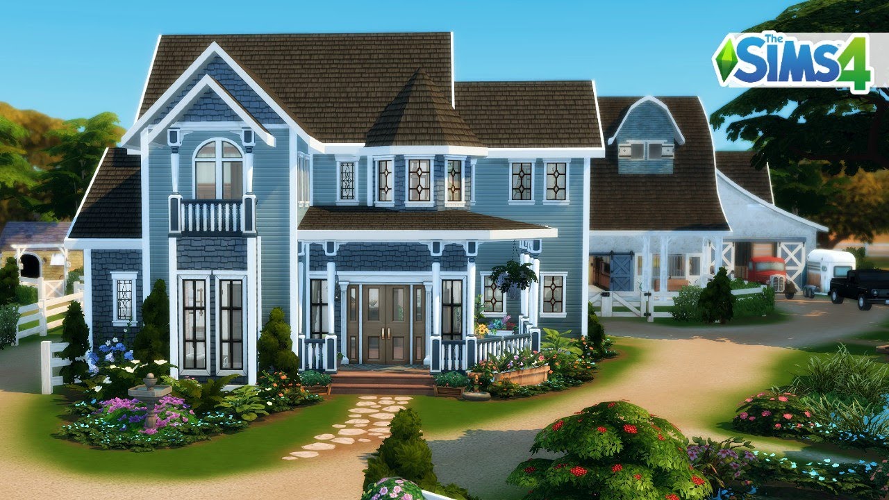 Victorian Farmhouse | Red Roan Field | The Sims 4 - Speedbuild
