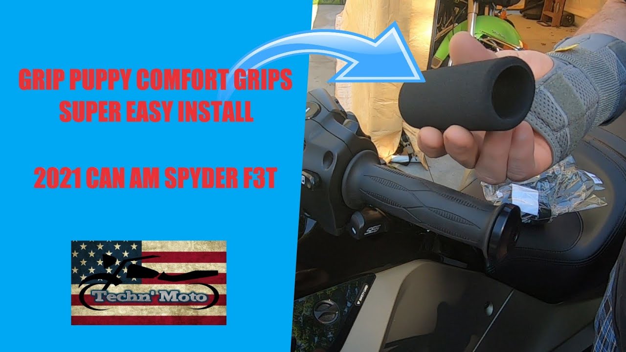Comfort Grips Install/Review Grip Puppies on a 2021 Can Am Spyder F3T | Techn' Moto