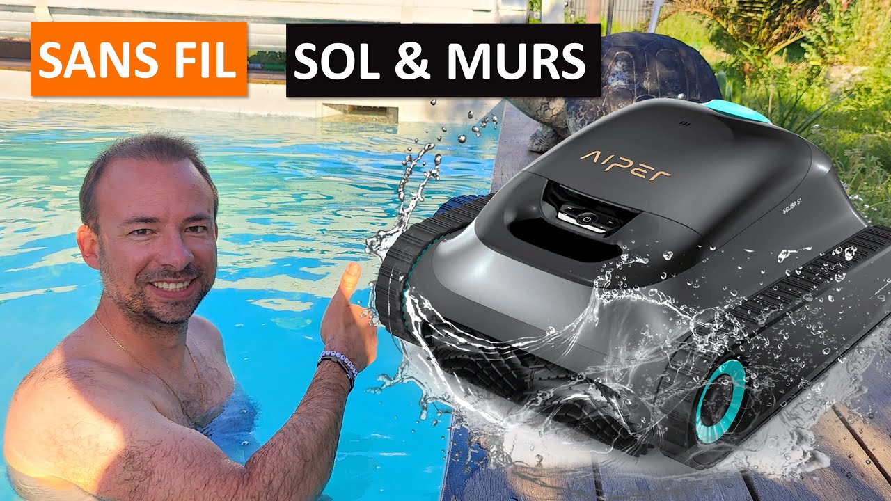 Aiper Scuba S1 ❤️ Ce robot de piscine sans fil dépasse les 3h d'autonomie