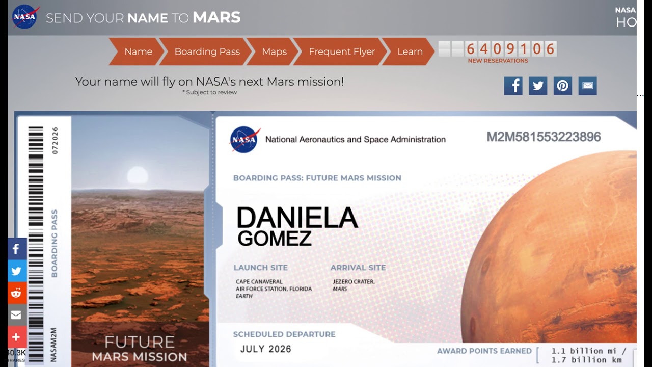 TUTORIAL Send your name to Mars with NASA