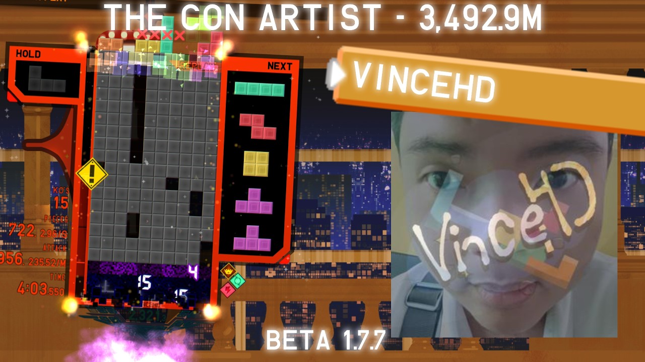 [QP] The Con Artist, 3,492.9m by VinceHD - TETR.IO High Level Replays