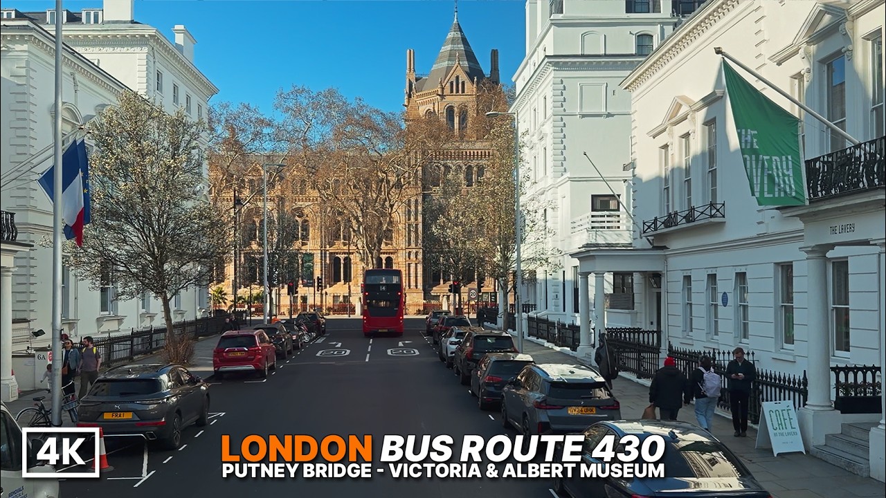 Вид из лондонского автобуса 🇬🇧 Поездка на переднем сиденье | Маршрут 430, полный маршрут (весенне...