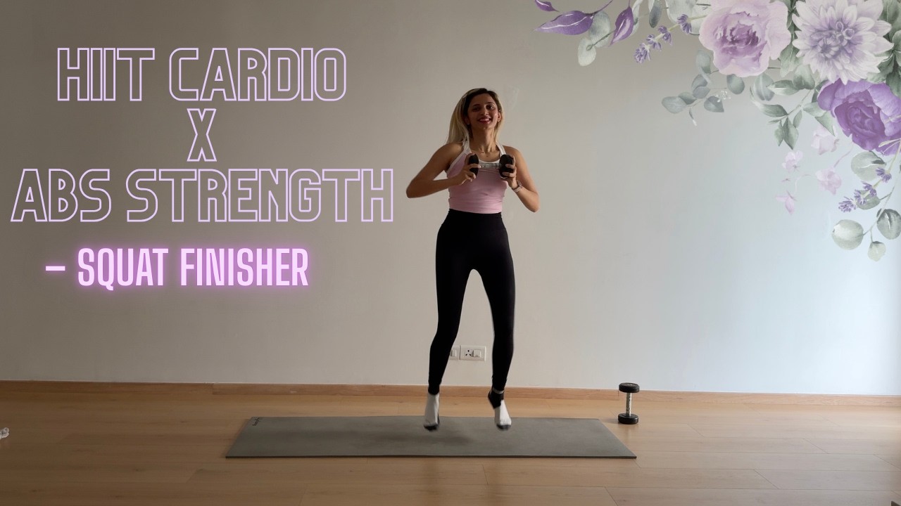 30 MIN HIIT Dumbbell Workout | Cardio & Abs Strength 🔥 5 Min Weighted Squat Finisher | Fat Burn