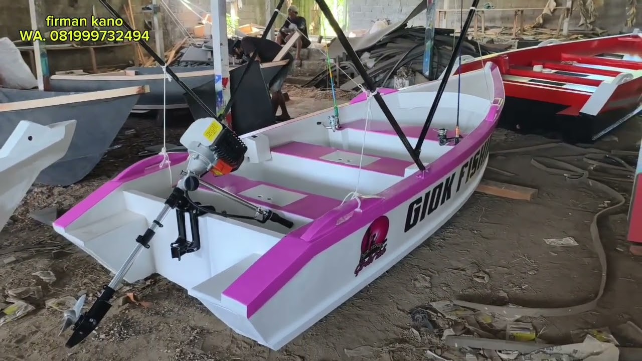 Perahu bahan spon eva anti tenggelam size 3,5mtr x 125cm + mesin nikosilen 3pk produk FIRMAN KANO 