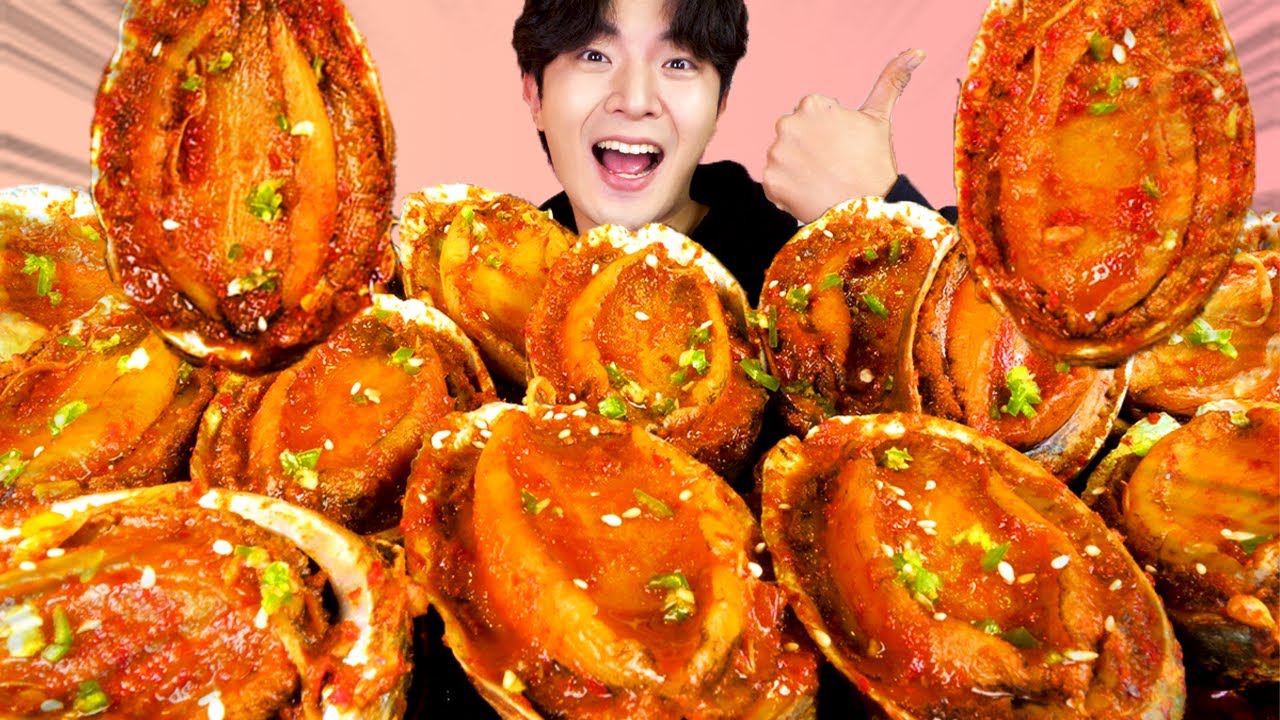MUKBANG ASMRㅣСплошная э Корабль Еда🔥Spicy Giant Abalone Korean Seafood 후니 Hoony Eating Sound